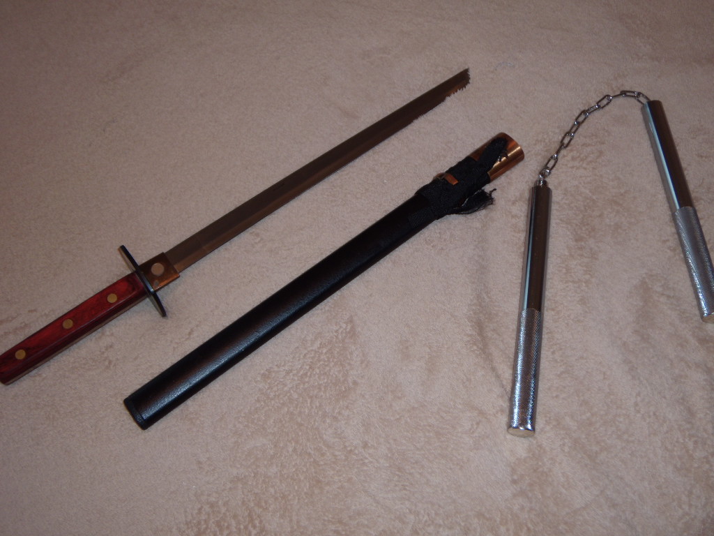 Full Tang Ninjato <br />Metal Nunchaku