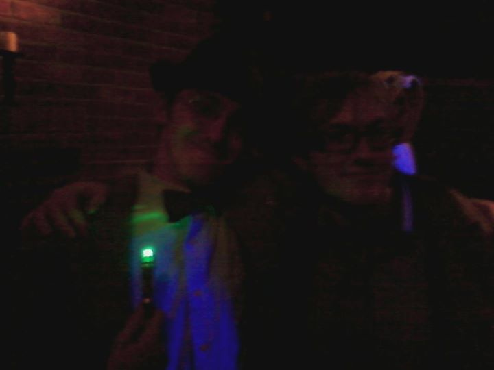 I know the picture quality sucks, but the guy on the right is the Tenth Doctor. We happened to meet one another at a furry &quot;Howl-o-ween&quot; party a couple nights ago.